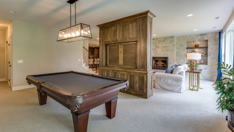 basement remodel with pool table