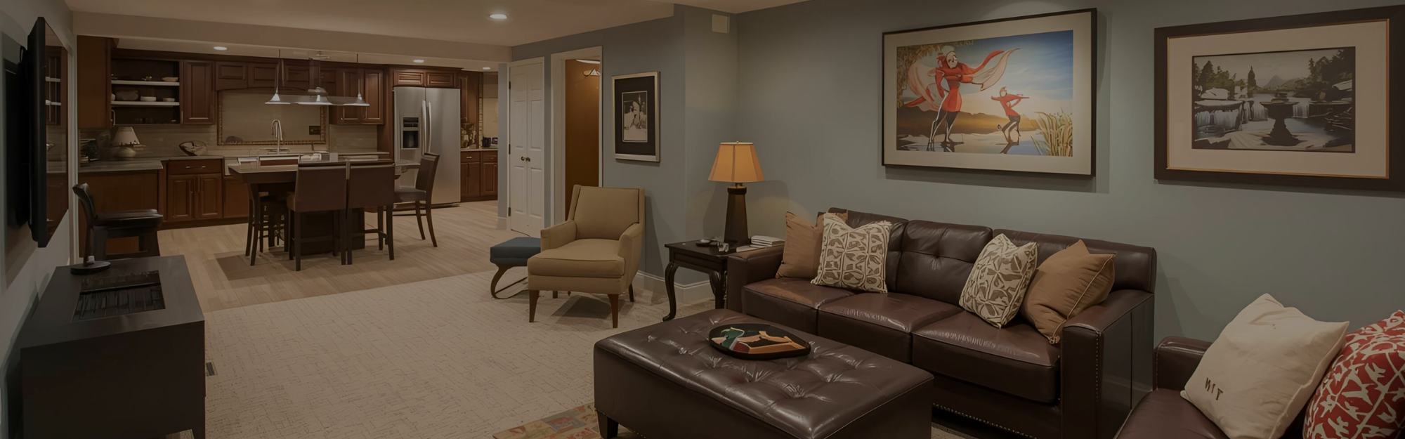 refinished basement into living quarters